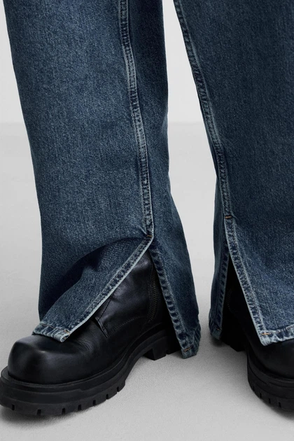 Джинси вільні з розрізами Zara Baggy Fit 32 синій 6688/317/407 - изображение 5