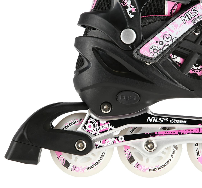 Łyżworolki Nils Extreme 4 w 1 NH10905 35-38 M LED Różowe (5907695520156) - obraz 5