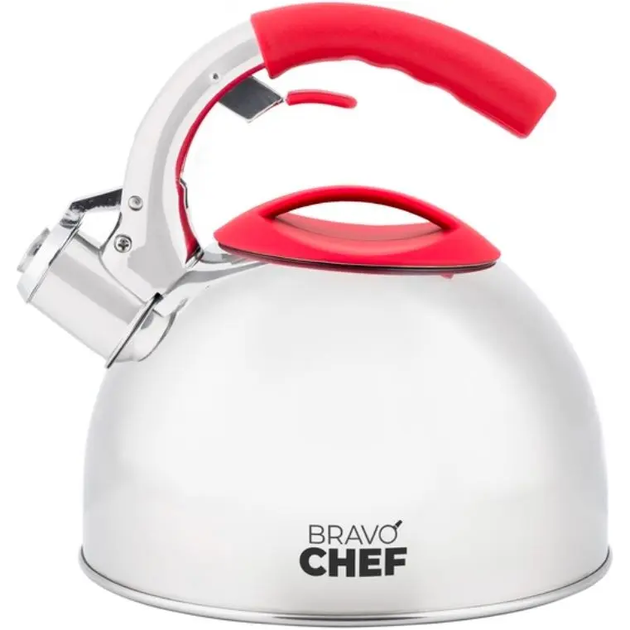 Чайник для плити Bravo Chef Single сірий зі свистком 2.5 л (BC-1001) - изображение 2