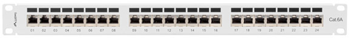 Patch panel Lanberg 24 port 1U 19" Cat.6A RAL7035 (PPSA-1024-S) - obraz 3