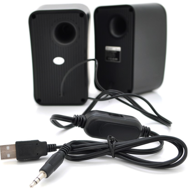 Акустическая система Kisonli KS-06 колонки для компьютера и ноутбука на 6 Вт mini-jack 3.5 мм питание от USB регулятор громкости на шнуре Черные с синим - Фото 2 Акустическая система Kisonli KS-06 колонки для компьютера и ноутбука на 6 Вт mini-jack 3.5 мм питание от USB регулятор громкости на шнуре Черные с синим - изображение 2