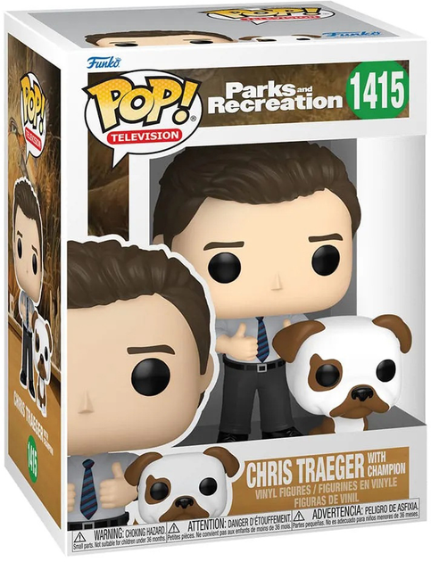 Фігурка Funko Pop! Parks and Recreation Кріс Трейґер з Чемпіоном 74431 (889698744317) - зображення 1