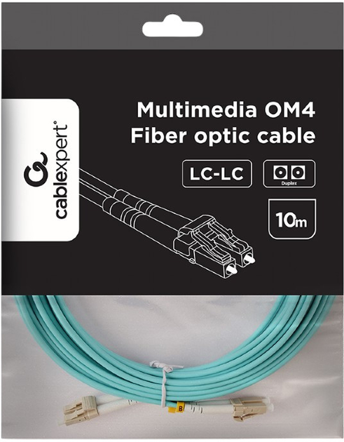 Patchcord światłowodowy Cablexpert UTP Cat6 10 m Teal (CFO-MDOM4-LC/LC-10M) - obraz 4
