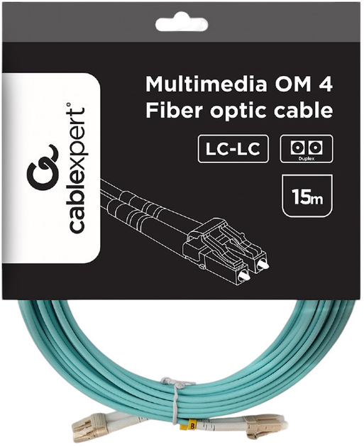Patchcord światłowodowy Cablexpert UTP Cat6 15 m Teal (CFO-MDOM4-LC/LC-15M) - obraz 4