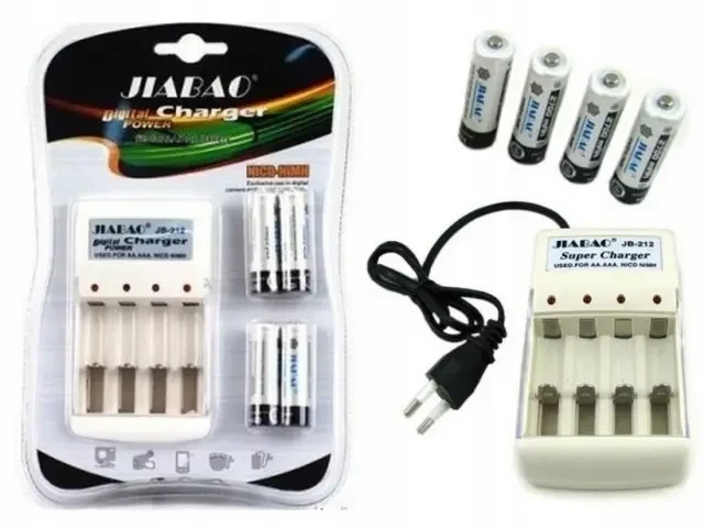 Комплект 4 шт акумулятори 4500mAh + зарядне Jiabao JB-212 AAA - зображення 3
