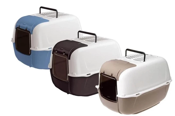 Закритий туалет для котів Ferplast Prima Cabrio 52.5х39.5х38 см Чорний (72053899) - зображення 4