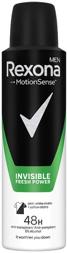 Антиперспірант-аерозоль чоловічий Rexona Men Invisible Fresh Power, 150 мл - Фото 1 Антиперспірант-аерозоль чоловічий Rexona Men Invisible Fresh Power, 150 мл - зображення 1