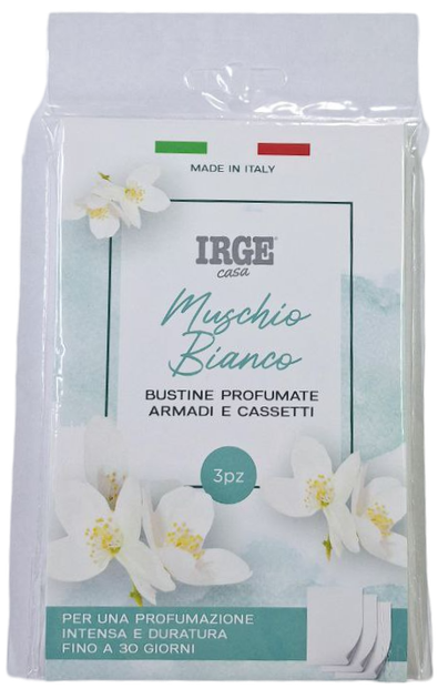 Ароматизатор для шафи IRGE Muschio Bianco Білий мускус, 3 шт - Фото 1 Ароматизатор для шафи IRGE Muschio Bianco Білий мускус, 3 шт - зображення 1