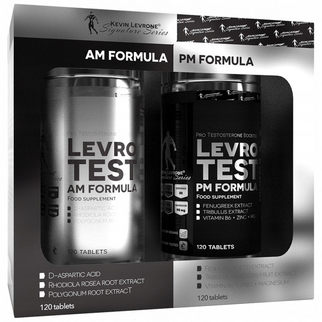 Бустер тестостерону Kevin Levrone Levrotest Am Pm 120+120 капсул (5903719237260) - зображення 1