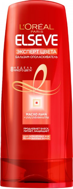 Бальзам-ополаскиватель L'oreal Paris Elseve Цвет и Блеск для окрашенных и мелированных волос, 200 мл 