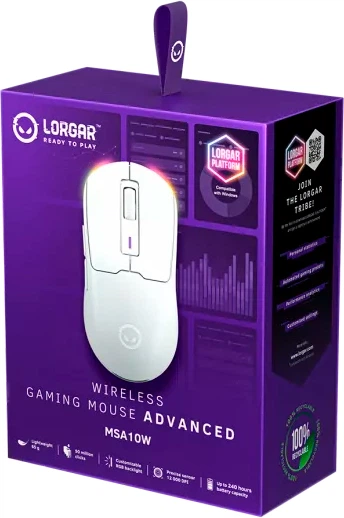 Миша Lorgar MSA10W Wireless Gaming White (LRG-MSA10W-WH) - зображення 8