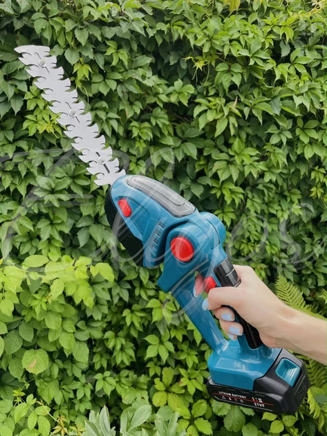 Аккумуляторный кусторез ножницы садовый веткорез электрический триммер Garden + 2 аккумулятора в комплекте - изображение 9