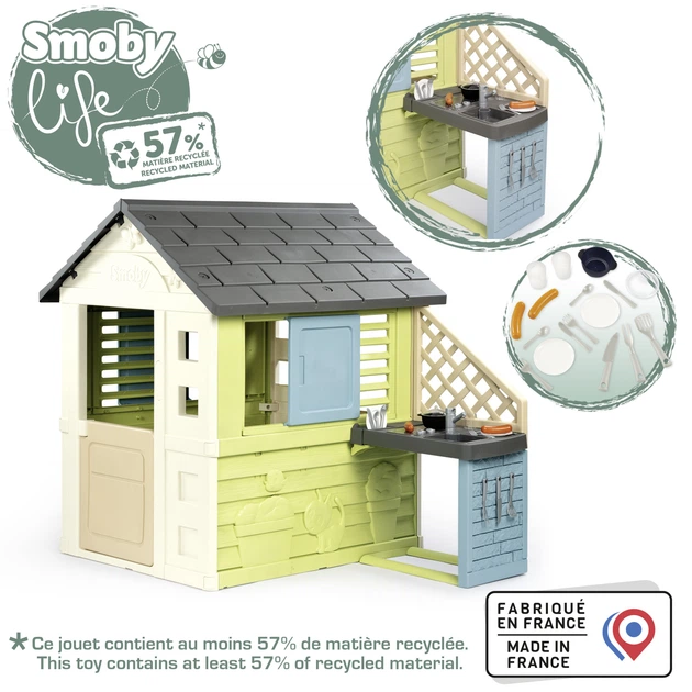 Дом Smoby Toys Life Радужный с летней кухней 145х110х127 см (7600810738) (3032168107380) - изображение 3