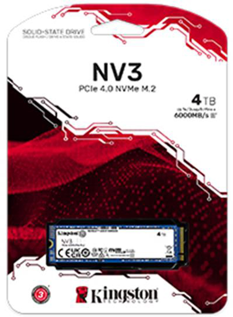 Dysk SSD Kingston 4TB M.2 PCI Express 4.0 x4 3D QLC (SNV3S/4000G) - obraz 3