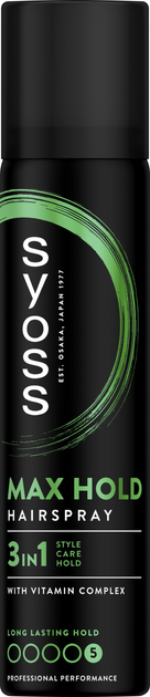 Лак для волос SYOSS Max Hold (фиксация 5) 75 мл (3178040697300 ...