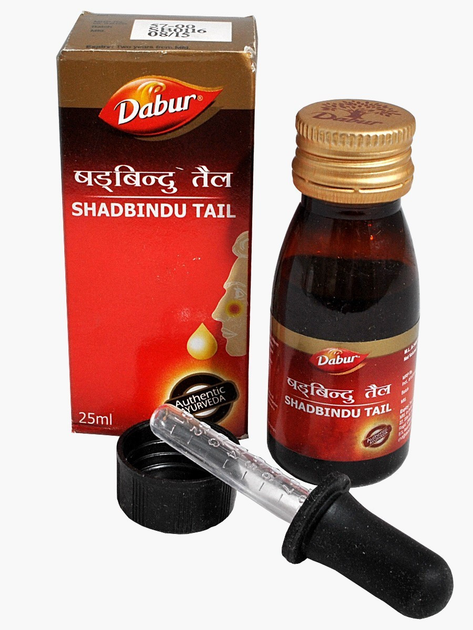 Натуральна добавка Шатбінду олія Дабур 25 мл від нежитю Shadbindu tail Dabur - зображення 2