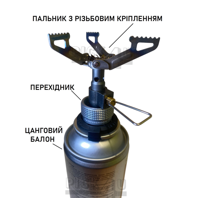 Переходник для подключения резьбовых горелок и ламп к цанговому газовому баллону - изображение 3