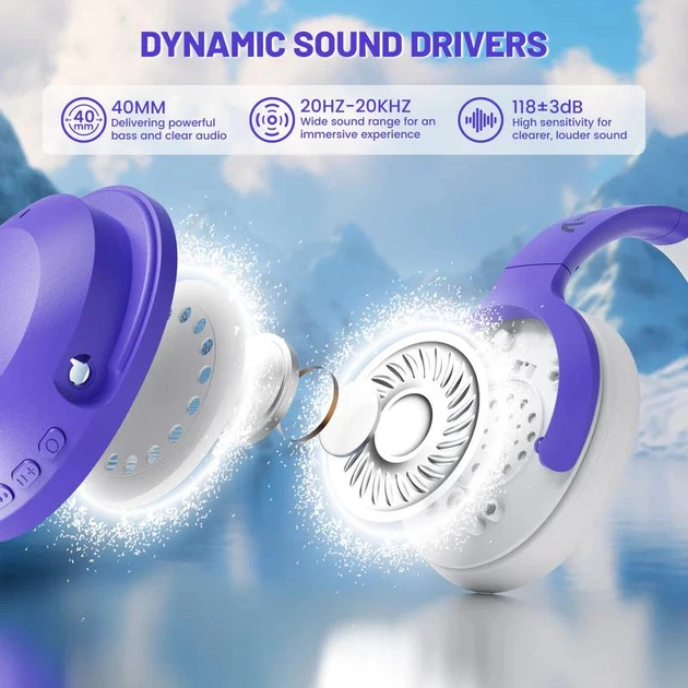 Геймерська бездротова (Bluetooth + 3,5mm) гарнітура Attack Shark G300 (вага 210 гр) Purple/Фіолетові (G300P) - изображение 5