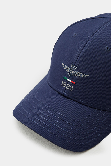 Темно-синя бейсболка з бавовни Aeronautica Militare 6671