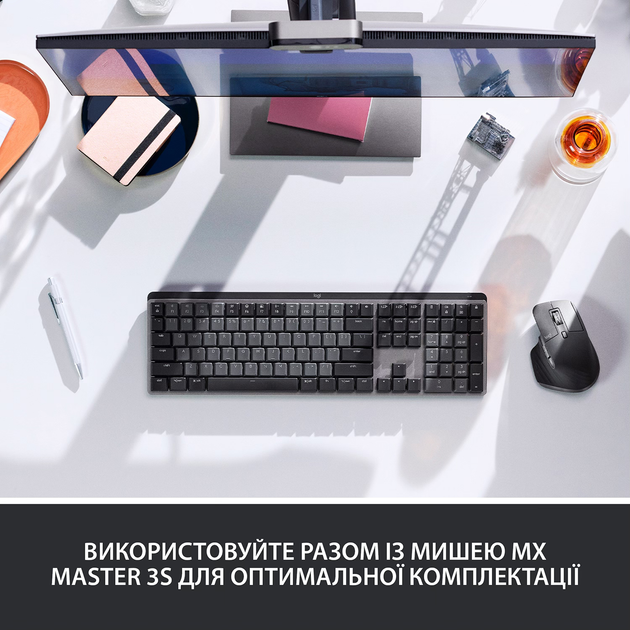 Клавіатура бездротова Logitech MX Mechanical Wireless Illuminated Performance Graphite (920-010759) - зображення 10
