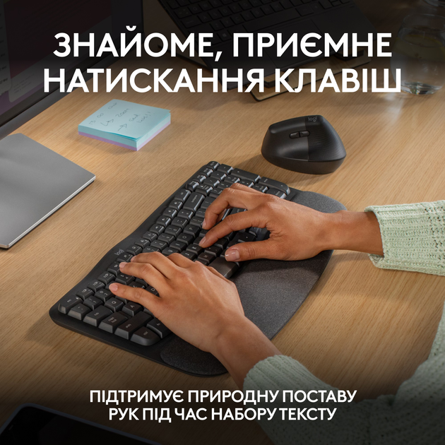 Бездротова клавіатура Logitech Wave Keys Bluetooth/Wireless Black (920-012304) - зображення 3