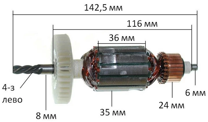 Якір дрилі Stark ID 530 (35х142,5 / 4-з ліво) - Фото 3 Якір дрилі Stark ID 530 (35х142,5 / 4-з ліво) - зображення 3