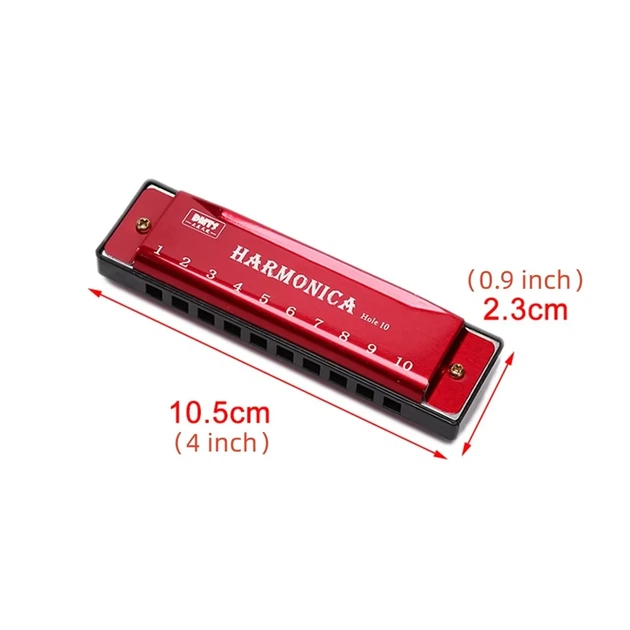 Губная гармошка Harmonica Блюзовая Красная - Фото 7 Губная гармошка Harmonica Блюзовая Красная - изображение 7