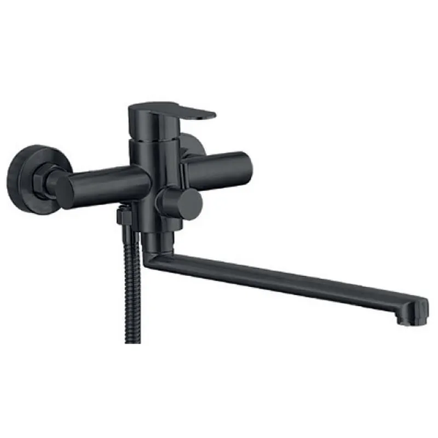 Змішувач для ванни ZERIX DAX-006 (EURO) BLACK з неірж. сталі SUS304 (кв. чорний) (ZX4816) kr - зображення 2