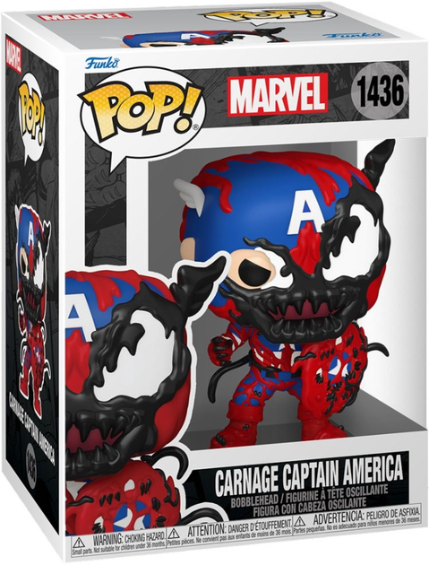 Фигурка Funko Pop Фанко Поп Марвел Карнаж Капитан Америка Marvel Carnage Captain America 10 см FP M CCA 1436 - изображение 2