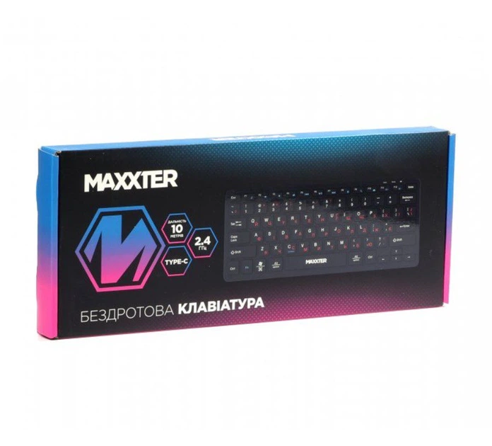 Клавиатура беспроводная Maxxter KBWC01B 2.4G Wireless Black - Фото 5 Клавиатура беспроводная Maxxter KBWC01B 2.4G Wireless Black - изображение 5