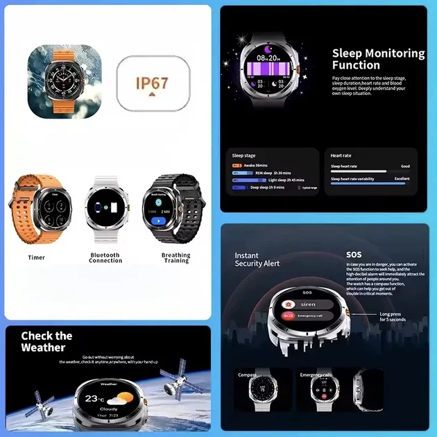 Смарт часы XO Watch Ultra AMOLED с поддержкой звонков Silver - Фото 2 Смарт часы XO Watch Ultra AMOLED с поддержкой звонков Silver - изображение 2