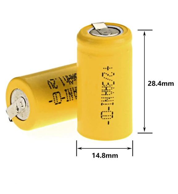 Акумулятор NI-Cd 2/3 AA 400 mAh 1.2V під пайку - изображение 2