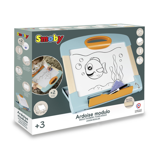 Мобільна дерев'яна дошка Smoby Toys для малювання 27х38х31 см (410712) (3032164107124) - зображення 6