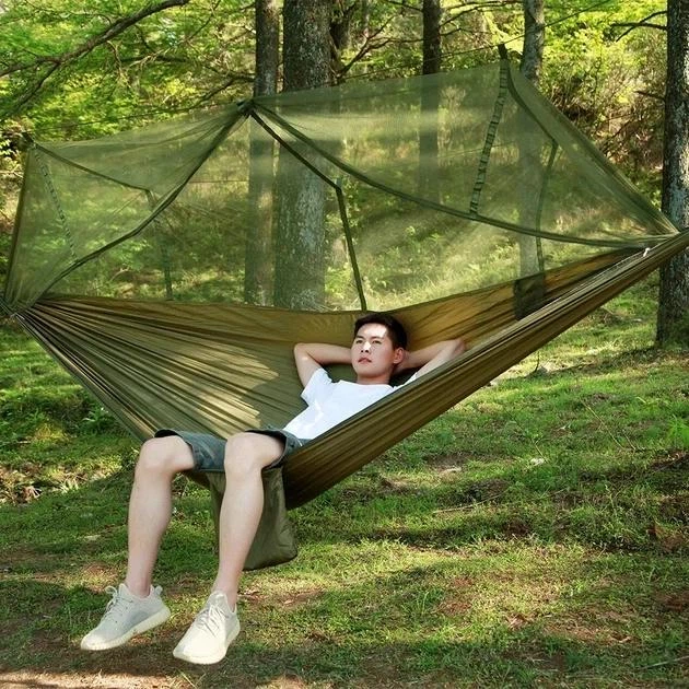 Гамак подвійний із москітною сіткою Hammock With Net Army до 200 кг - зображення 2