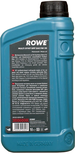 Моторное масло ROWE HighTec Multi Synt DPF SAE 5W-30 1 л (20125-0010-99) - изображение 3