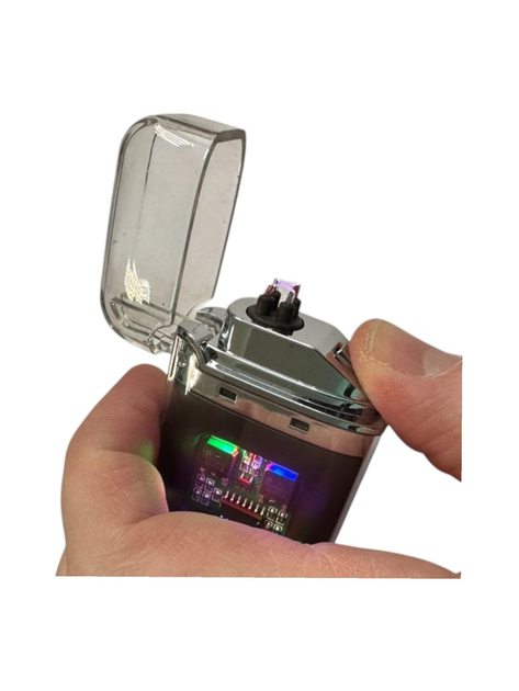 Зажигалка плазменная с двойной дугой RGB подсветкой электрическая с ...