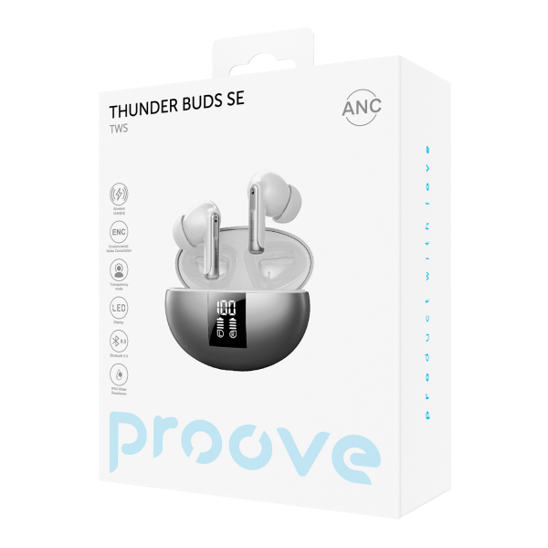Беспроводные наушники Proove Thunder Buds SE TWS with ANC, Silver (TWTBSE010006) - изображение 3