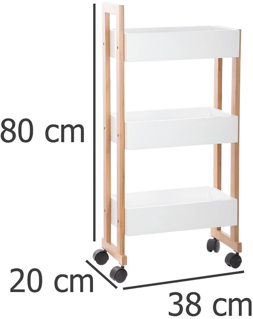 Wózek łazienkowy 5five Simply Smart 3 poziomy biały (3560238983690) - obraz 4