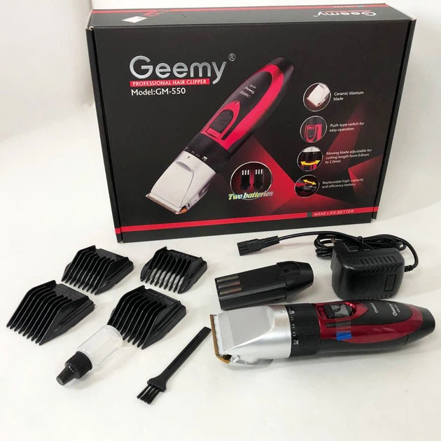 Профессиональная машинка для стрижки волос GEMEI GM-550 с двумя аккумуляторами, Бритва триммер для бороды - Фото 5 Профессиональная машинка для стрижки волос GEMEI GM-550 с двумя аккумуляторами, Бритва триммер для бороды - изображение 5