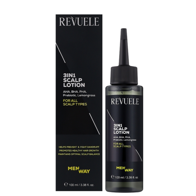 Лосьон для кожи головы Revuele Men Way 3 in 1 Scalp Lotion, 100 мл - Фото 1 Лосьон для кожи головы Revuele Men Way 3 in 1 Scalp Lotion, 100 мл - изображение 1