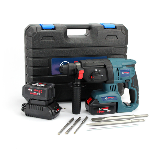 Акумуляторний безщітковий перфоратор BOSCH GBH 36V-EC Pro 36V, 6AH, 1,8 Дж, 2 Li-Ion АКБ, зарядний пристрій (П01-001) - зображення 2