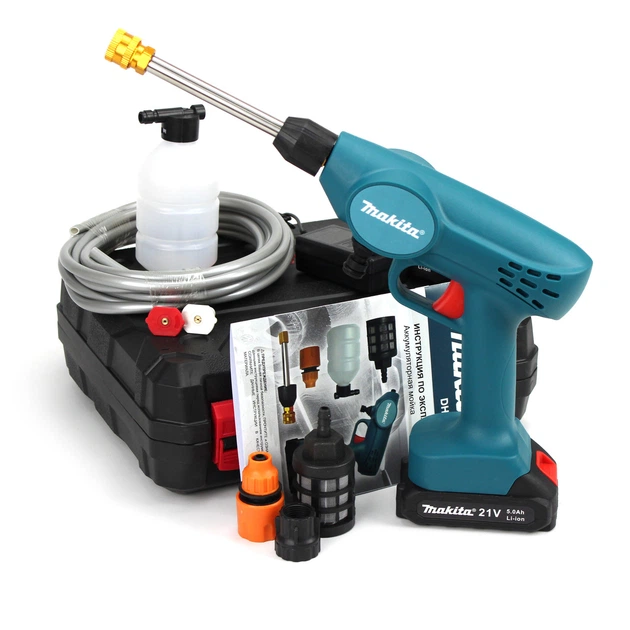 Акумуляторна ручна мийка Makita DHW040ZK 21V, 5 Ah, 26bar, 228 л/год, Li-Ion АКБ, зарядний пристрій (АМ01-003) - зображення 9