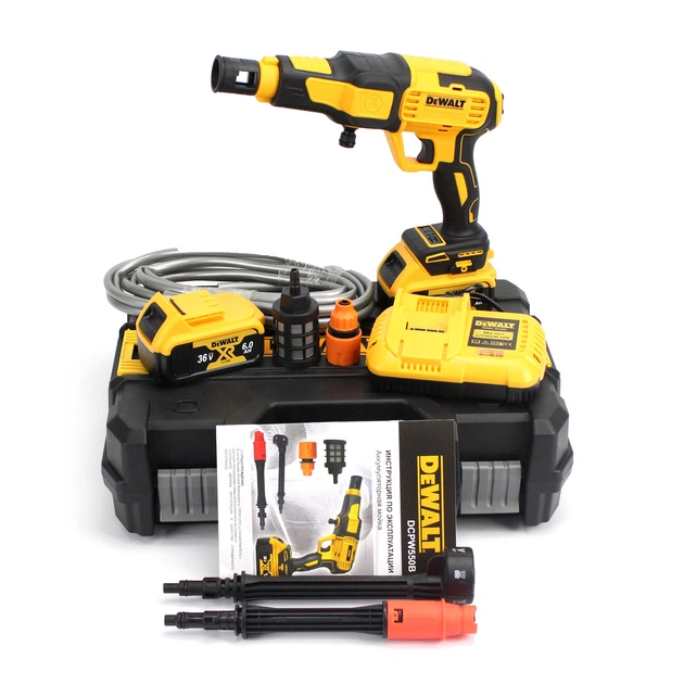 Аккумуляторная ручная мойка DeWalt DCPW550B 36V, 6Ah, 26bar, 230 л/час, 2 Li-Ion АКБ, зарядное устройство (АМ01-009) - изображение 10
