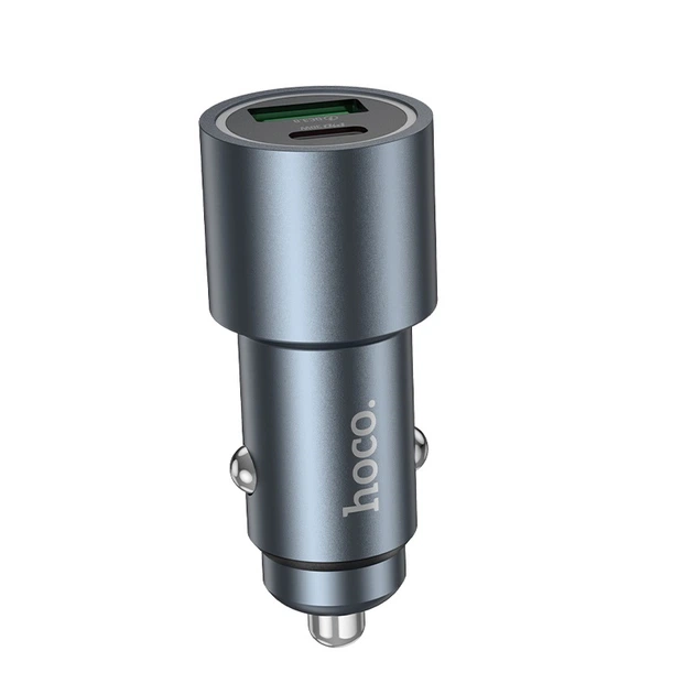 Автомобільний зарядний пристрій HOCO Z60 Bloom 48W dual-port PD30W+QC3.0 multi-protocol car charger Metal Gray (6942007642095) - Фото 3 Автомобільний зарядний пристрій HOCO Z60 Bloom 48W dual-port PD30W+QC3.0 multi-protocol car charger Metal Gray (6942007642095) - изображение 3