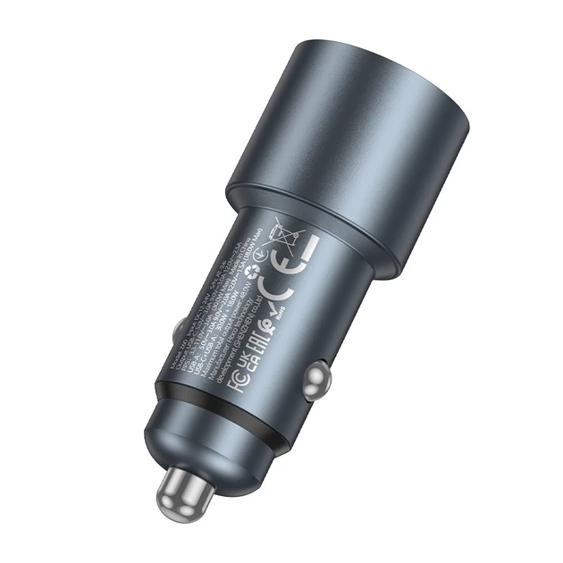 Автомобільний зарядний пристрій HOCO Z60 Bloom 48W dual-port PD30W+QC3.0 multi-protocol car charger Metal Gray (6942007642095) - Фото 5 Автомобільний зарядний пристрій HOCO Z60 Bloom 48W dual-port PD30W+QC3.0 multi-protocol car charger Metal Gray (6942007642095) - изображение 5