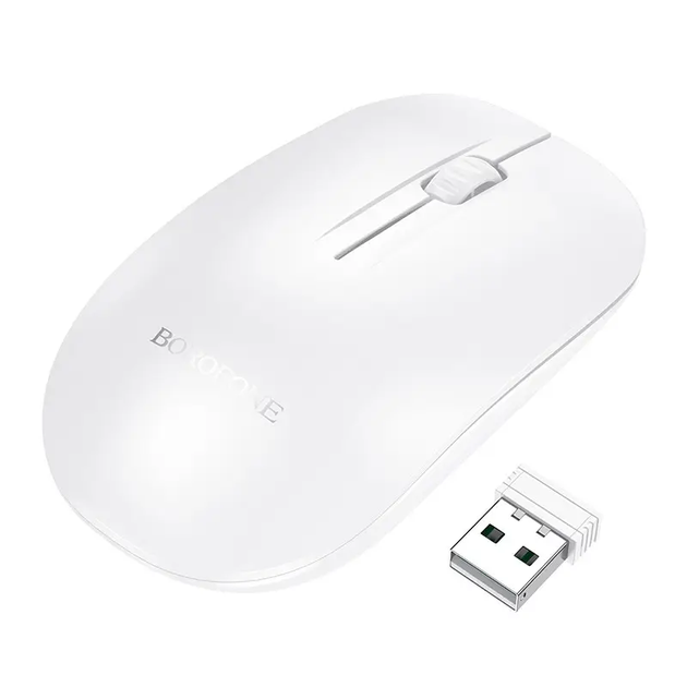 Маніпулятор миша BOROFONE BG14 Planet 2.4G business wireless mouse White (6941991113383) - изображение 2