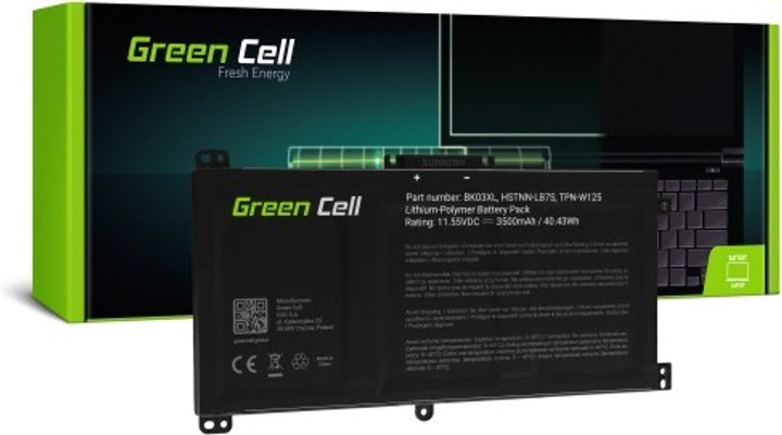 Bateria Green Cell BK03XL do HP Pavilion x360 14-BA 11.55 V 3500 mAh (5907813961977) - obraz 1