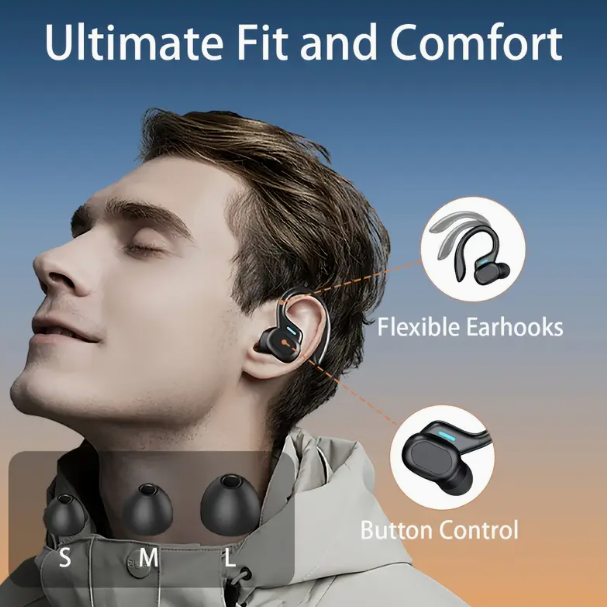 Вакуумные bluetooth наушники Ture для спорта черные - изображение 6
