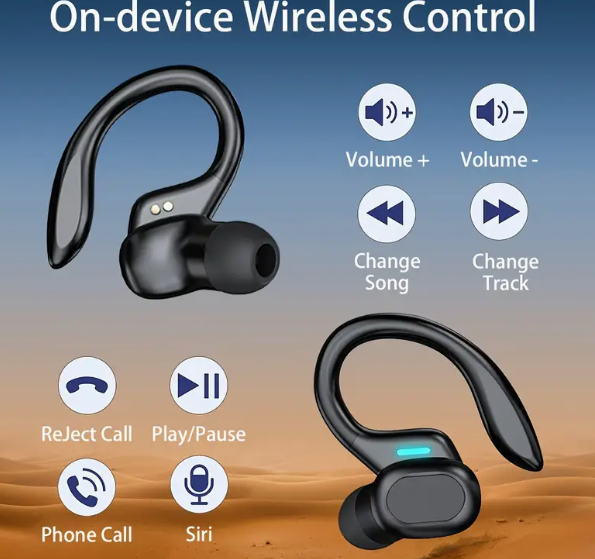 Вакуумные bluetooth наушники Ture для спорта черные - изображение 8