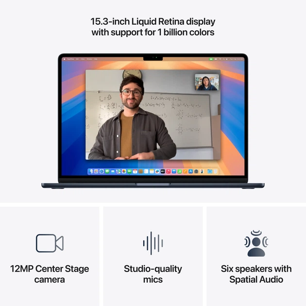 Laptop Apple MacBook Air 15.3" M4 16/512GB 2025 (MW1M3ZE/A) Midnight - obraz 5